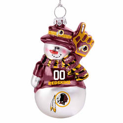 Item 141354 Washington Redskins Glittered Snowman Ornament