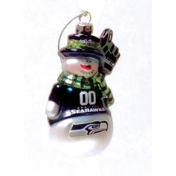 Item 141355 Seattle Seahawks Glittered Snowman Ornament
