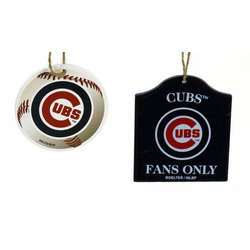 Item 141398 Chicago Cubs Baseball/Sign Ornament
