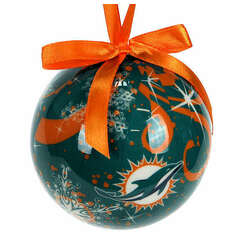 Item 141416 Miami Dolphins Decoupage Snowflake Ball Ornament