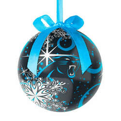 Item 141419 Carolina Panthers Decoupage Snowflake Ball Ornament