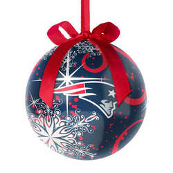 Item 141420 New England Patriots Decoupage Snowflake Ball Ornament