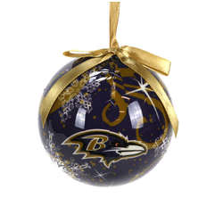 Item 141421 Baltimore Ravens Decoupage Snowflake Ball Ornament