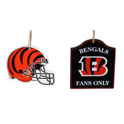 Item 141453 Cincinnati Bengals Helmet/Fans Only Sign Ornament