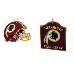 Item 141469 Washington Redskins Helmet/Fans Only Sign Ornament