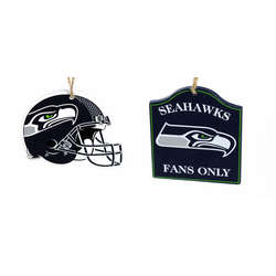 Item 141471 Seattle Seahawks Helmet/Fans Only Sign Ornament