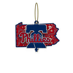 Item 143404 thumbnail Philadelphia Phillies Wood State Ornament