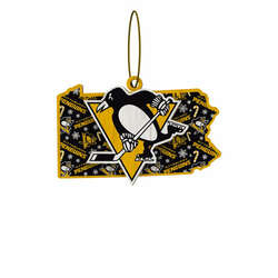 Item 143422 thumbnail Pittsburgh Penguins Wood State Ornament