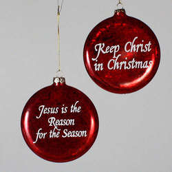 Item 146648 Red Jesus Disc Ornament