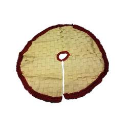 Item 146652 Tan/Burgundy Tree Skirt