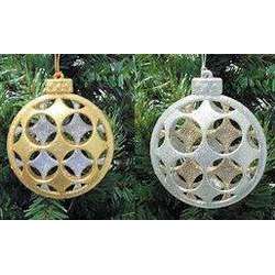Item 146938 Glittered Gold/Silver Shatterproof Ball Ornament