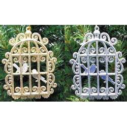 Item 146974 Glittered Bird Cage Ornament