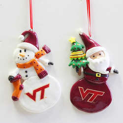 Item 146984 Virginia Tech Hokies Snowman/Santa Ornament