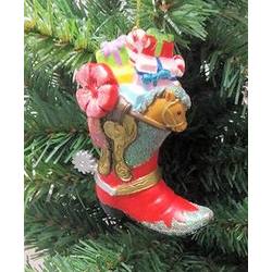 Item 147058 Western Cowboy Boot With Gifts Ornament