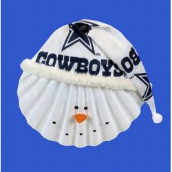 Item 151003 Dallas Cowboys Snowman Scallop Shell Ornament