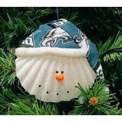 Item 151005 Philadelphia Eagles Snowman Scallop Shell Ornament