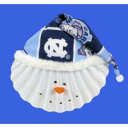 Item 151008 University of North Carolina Tar Heels Snowman Scallop Shell Ornament