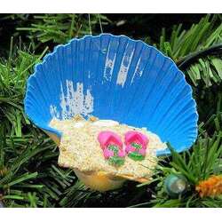 Item 151019 Myrtle Beach Flip Flops Shell Ornament