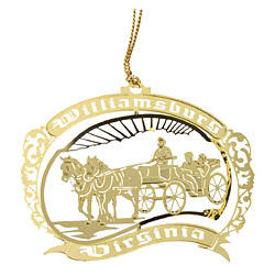 Item 152060 Gold Williamsburg Horse & Carriage Ornament