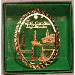 Item 152157 Gold North Carolina Lighthouses Ornament