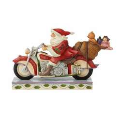 Item 156008 Santa Riding Motorcycle Figurine