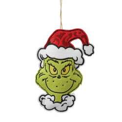 Item 156115 thumbnail Felt Naughty Nice Grinch Two-Sided Ornament