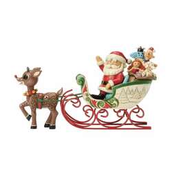 Item 156219 thumbnail Rudolph Pulling Santa In Sled