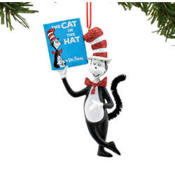 Item 156302 Cat In The Hat Holding Book Ornament