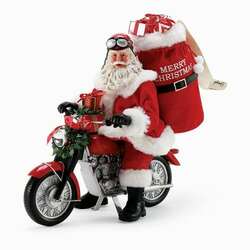 Item 156363 Merry Christmas Motorcycle Possible Dreams Clothtique Santa