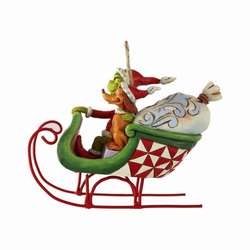 Item 156453 Grinch And Max In Sleigh Ornament