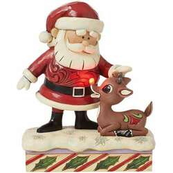 Item 156502 Santa Petting Rudolph Figure