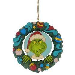 Item 156511 thumbnail Grinch Bust In Wreath Ornament