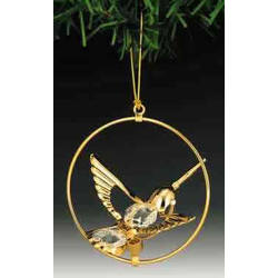 Item 161006 Gold Crystal Bee Hummingbird Ornament