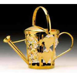 Item 161014 Gold Crystal Watering Can Ornament