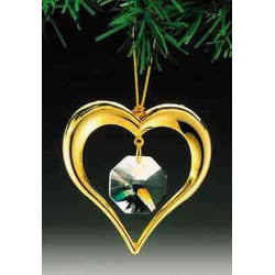 Item 161016 Gold Crystal Heart Ornament