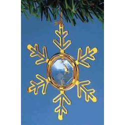 Item 161026 Gold Crystal Snowflake Ornament