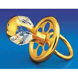 Item 161041 Gold Crystal Pacifier Ornament