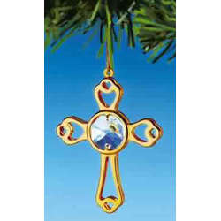 Item 161059 Gold Crystal Cross Ornament