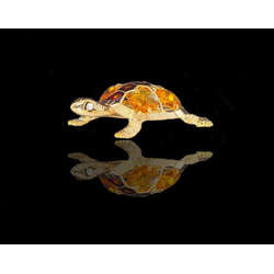Item 161068 Gold Crystal Turtle Ornament