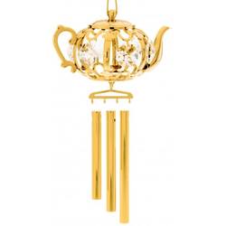 Item 161071 Gold Crystal Teapot Wind Chime Ornament