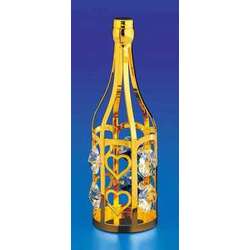 Item 161075 Gold Crystal Wine Bottle Ornament