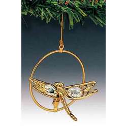 Item 161076 Gold Crystal Dragonfly Ornament