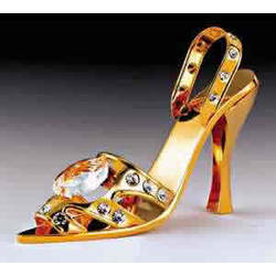Item 161095 thumbnail Gold Crystal High Heel Shoe Ornament
