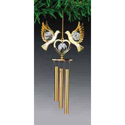 Item 161096 Gold Crystal Dove Wind Chime Ornament