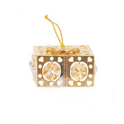 Item 161107 Gold Crystal Gift Ornament