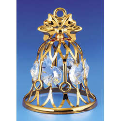Item 161111 Gold Crystal Bell Ornament