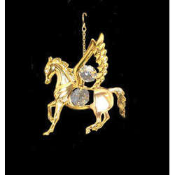 Item 161115 Gold Crystal Pegasus Ornament