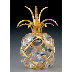 Item 161141 Gold Crystal Mini Pineapple Ornament