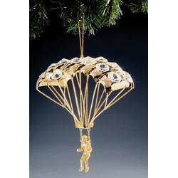 Item 161144 Gold Crystal Parachutist Ornament