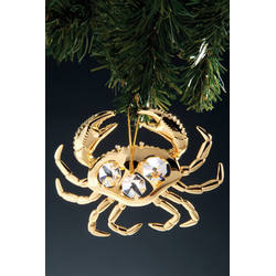 Item 161150 Gold Crystal Crab Ornament